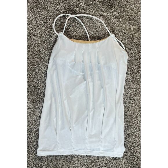 Lululemon Yoga Flow 2 in 1 White Tank 6 Strappy - Picture 1 of 6